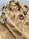 Black Vitals & Vibes Zip-Up